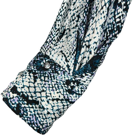 Worthington Petite Large Top Snake Print Long Sleeves Lightweight Keyhole Multi - Picture 5 of 11